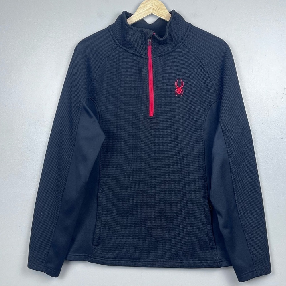 Spyder Men's Black Long Sleeve Pullover 1/4 Zip Size M; Activewear, Outerwear